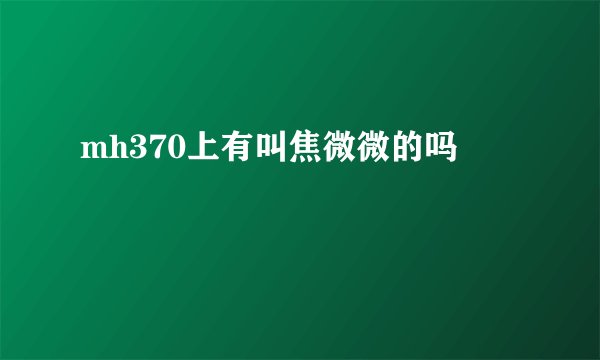 mh370上有叫焦微微的吗
