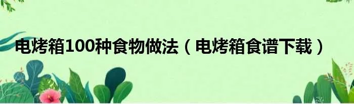 电烤箱100种食物做法(电烤箱食谱下载)