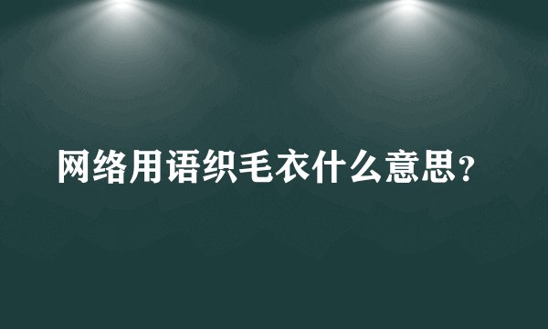 网络用语织毛衣什么意思？