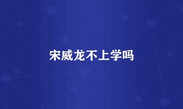 宋威龙不上学吗