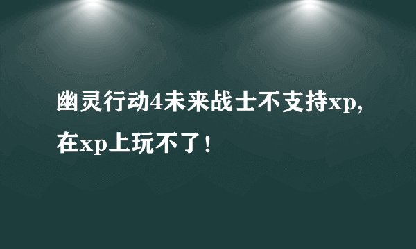 幽灵行动4未来战士不支持xp,在xp上玩不了！