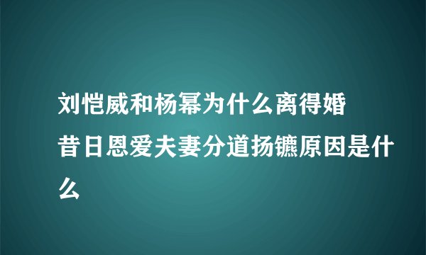刘恺威和杨幂为什么离得婚 昔日恩爱夫妻分道扬镳原因是什么