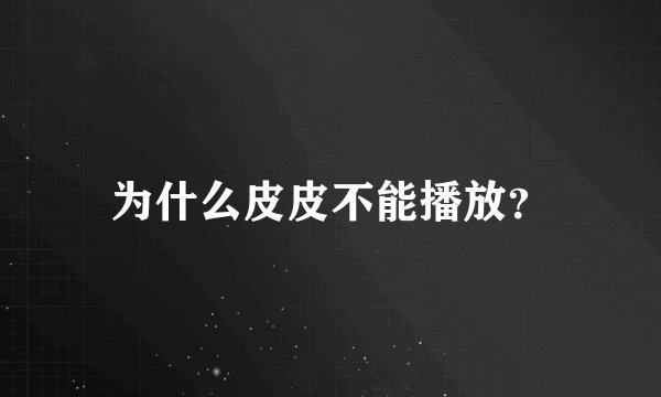 为什么皮皮不能播放？