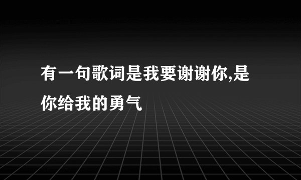 有一句歌词是我要谢谢你,是你给我的勇气