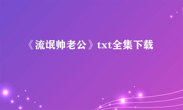 《流氓帅老公》txt全集下载