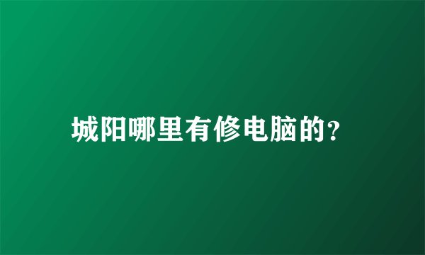 城阳哪里有修电脑的？