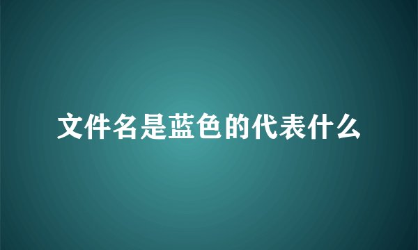 文件名是蓝色的代表什么