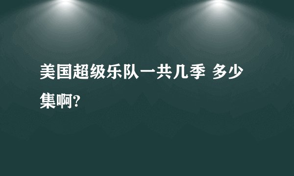 美国超级乐队一共几季 多少集啊?