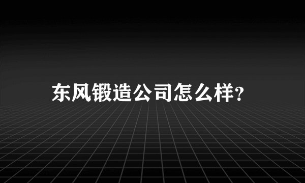 东风锻造公司怎么样？