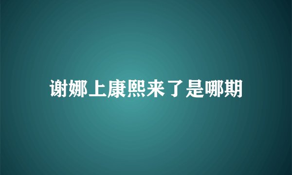 谢娜上康熙来了是哪期