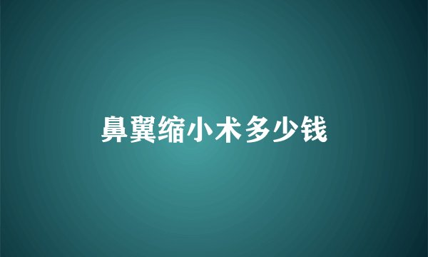 鼻翼缩小术多少钱