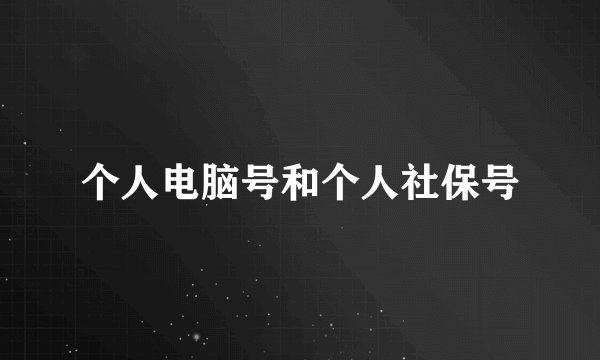 个人电脑号和个人社保号