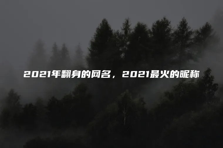 2021年翻身的网名，2021最火的昵称