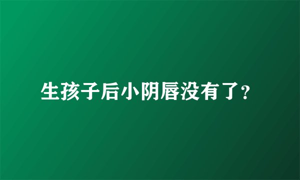 生孩子后小阴唇没有了？