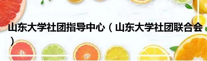 山东大学社团指导中心（山东大学社团联合会）