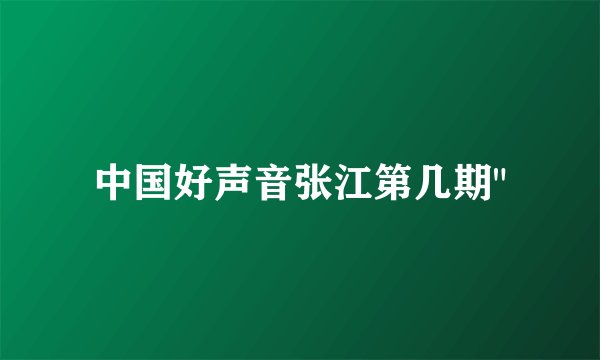 中国好声音张江第几期