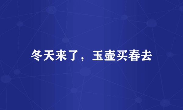 冬天来了，玉壶买春去