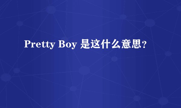 Pretty Boy 是这什么意思？