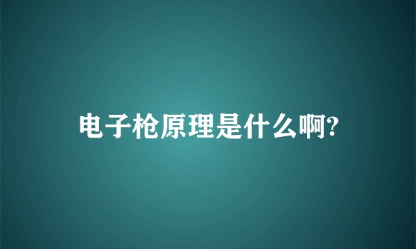 电子枪原理是什么啊?