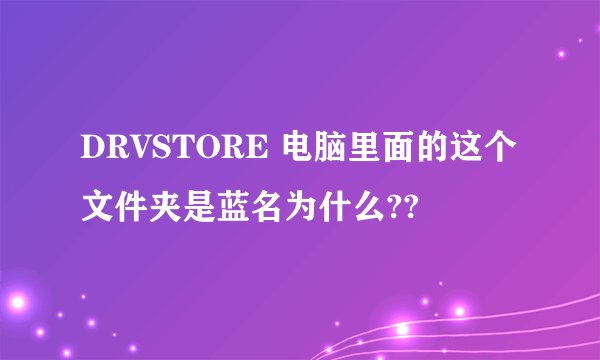 DRVSTORE 电脑里面的这个文件夹是蓝名为什么??