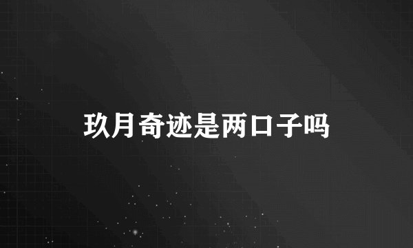 玖月奇迹是两口子吗