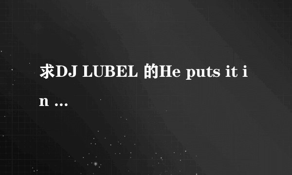 求DJ LUBEL 的He puts it in the wrong hole 的LRC歌词