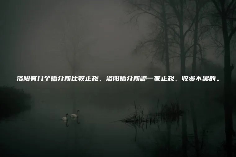 洛阳有几个婚介所比较正规,洛阳婚介所哪一家正规,收费不黑的。