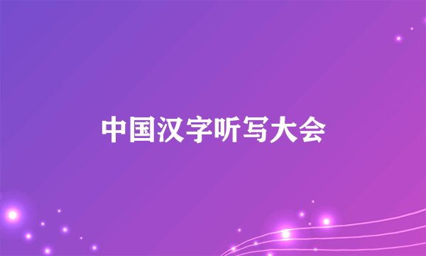 中国汉字听写大会