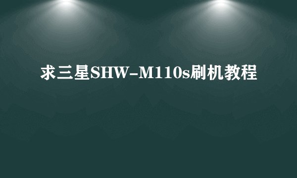 求三星SHW-M110s刷机教程