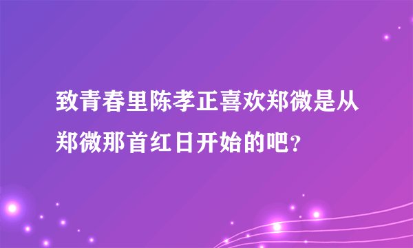 致青春里陈孝正喜欢郑微是从郑微那首红日开始的吧？