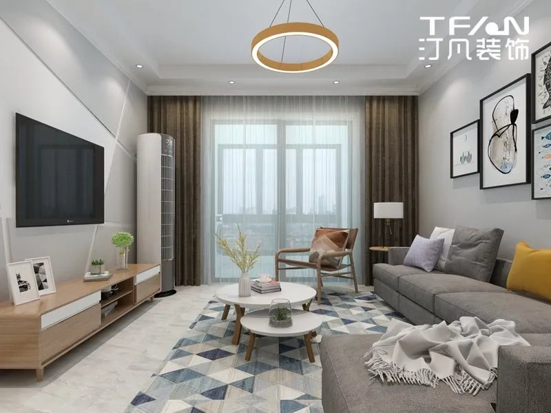 汀凡装饰作品|熔安家园 90平米现代风格案例项目名称：融安家...