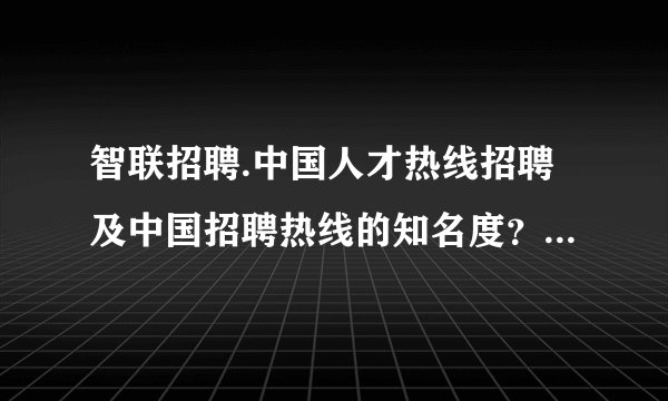 智联招聘.中国人才热线招聘及中国招聘热线的知名度？最好是能说说他们各自的优势和劣势。