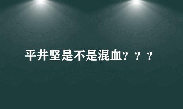 平井坚是不是混血？？？
