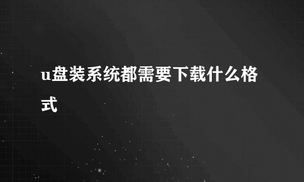 u盘装系统都需要下载什么格式
