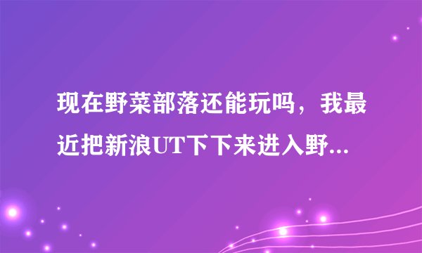 现在野菜部落还能玩吗，我最近把新浪UT下下来进入野菜部落，但是连接服务器失败。