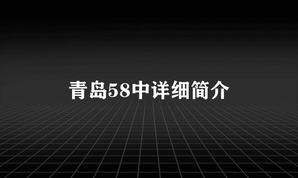 青岛58中详细简介