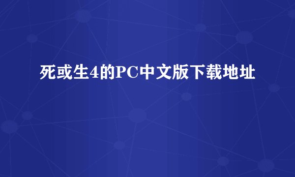 死或生4的PC中文版下载地址