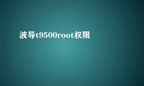 波导t9500root权限