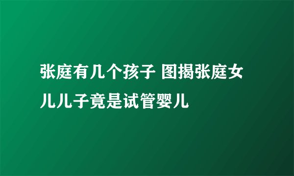 张庭有几个孩子 图揭张庭女儿儿子竟是试管婴儿