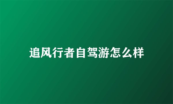 追风行者自驾游怎么样
