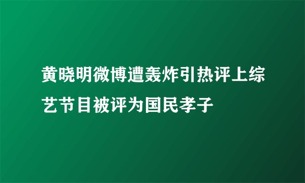 黄晓明微博遭轰炸引热评上综艺节目被评为国民孝子