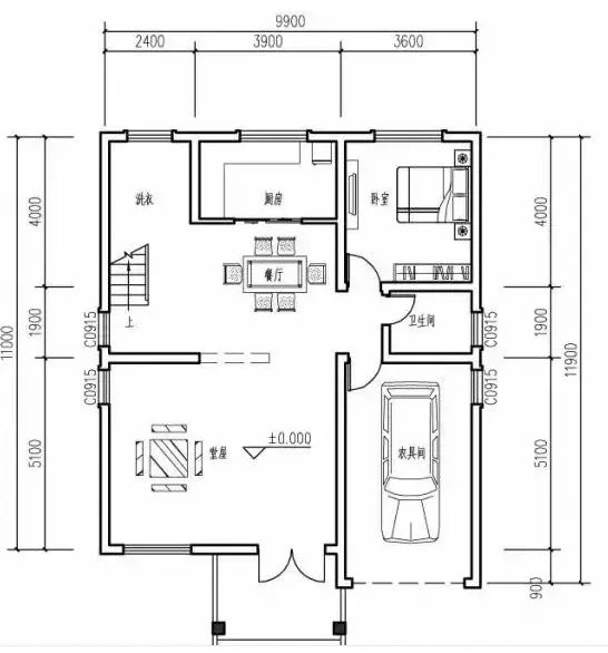 农村三层半小别墅设计图图片