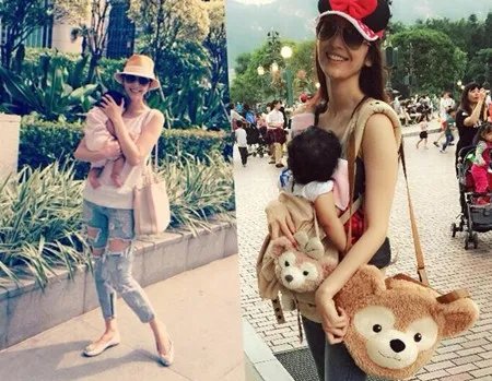 吴佩慈怀二胎挺大肚带女儿逛街 被媒体曝已剖腹产子