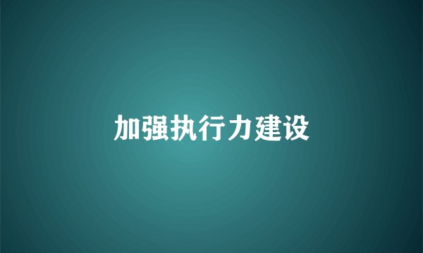 加强执行力建设