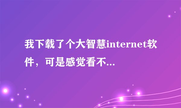 我下载了个大智慧internet软件，可是感觉看不懂，请教。