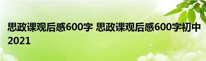 思政课观后感600字 思政课观后感600字初中2021