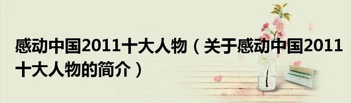 感动中国2011十大人物（关于感动中国2011十大人物的简介）