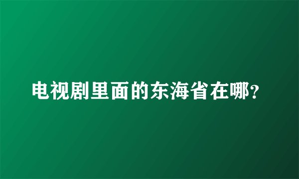 电视剧里面的东海省在哪？