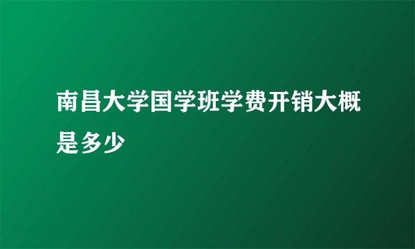 南昌大学国学班学费开销大概是多少