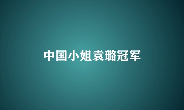 中国小姐袁璐冠军